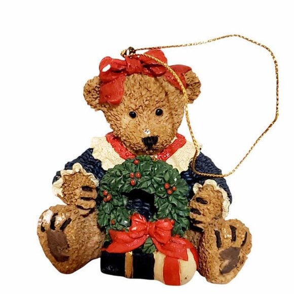 Vintage Traditions Poly Resin Bears Christmas Ornaments Collection Set Of 8 - Picture 9 of 10